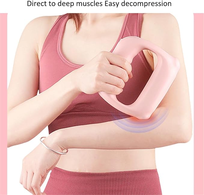 Electric Body Massager Adjustable Vibration Percussion Massage Gun Deep Tissue Muscle Massager Body Massage Ring with Hands-free Belt Portable Handheld Back Massagers for Muscle Pain Relief (Black)