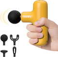 Super Mini Massage Gun Deep Tissue Handheld Muscle Massager with 4 Heads Percussion Travel Size Massager Gun for Men &amp Women Back Pain Relief Quiet for Home Gym Office Yellow
