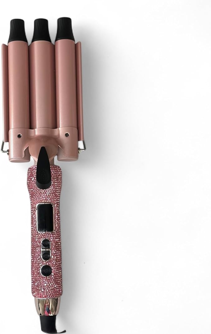 Glitz &amp Glam Bling Triple Barrel Hair Waver Rose Gold
