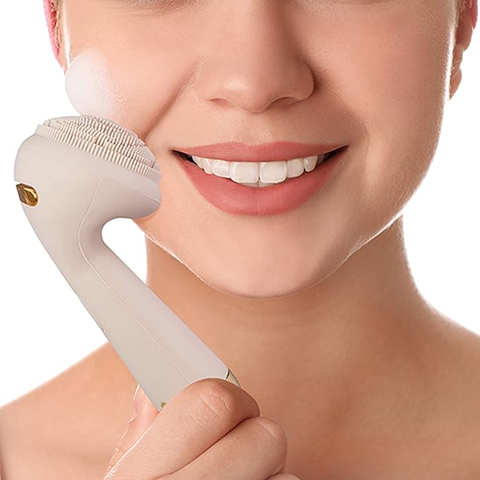 Silicone Facial Cleansing Brush - Sonic Face Cleanser and Massager Face Exfoliator - FineLife Products Scrubber - Exfoliating Skin Care Tools - Rechargeable Face Brushes for Men &amp Women