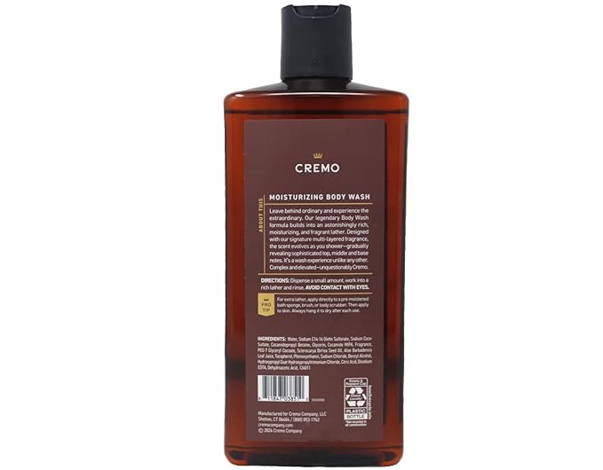 Cremo Body Wash Men Notes of Black Plum Warm Incense and Madagascar Vanilla Rich-Lathering Casked Vanilla 16 Fl Oz (Pack of 2)