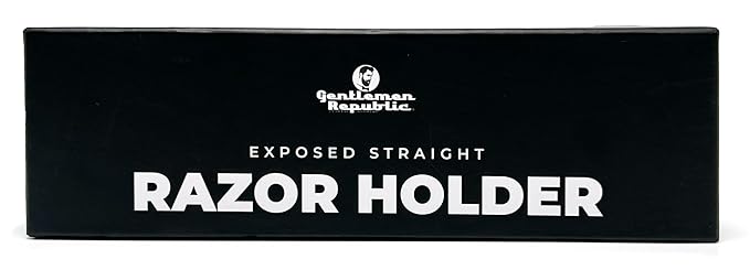Gentlemen Republic Barber Exposed Straight Razor – Black Wood Edition | Professional Stainless Steel Blade Holder for Men’s Shaving &amp Beard Shaping – Straight Edge Barber Razor (Blades Not Include
