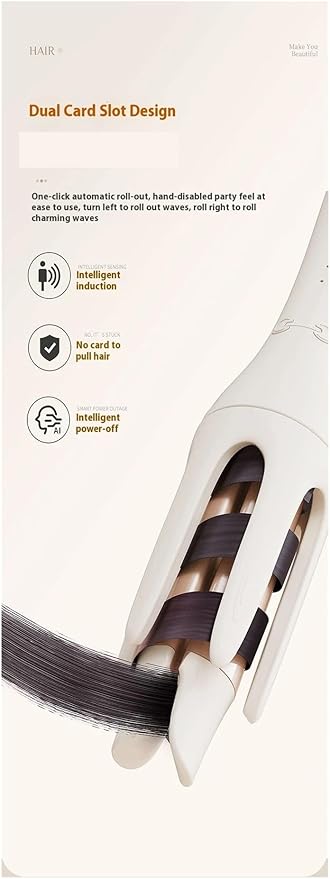 Professional 32mm Fully Automatic Rotating Ceramic Curling Iron - Effortless Curls for All Hair Types(Rose Gold)