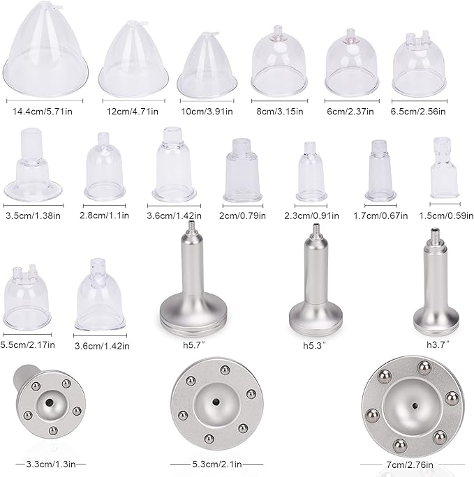 TwoWin Multifunctional Vacuum Therapy Machine Cupping Therapy Sets Cupping Scraping Body Shape Massager Adjustable Suction and 6 Modes with 30 Cups and 3 Pumps