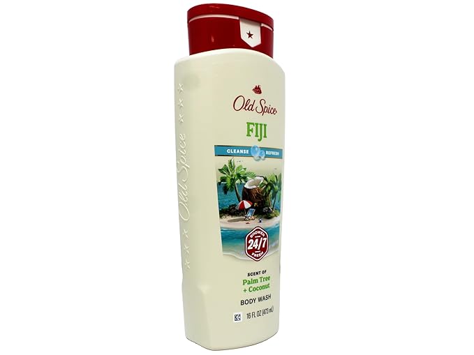 Old Spice Body Wash Fiji Scent of Palm Tree + Coconut Cleanse &amp Refresh 16 FL OZ - 7 Pack