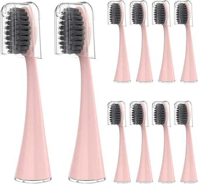 10pcs Replacement Brush HeadsCompatible for Burst Pro Electric Toothbrush(10pcs Pink)