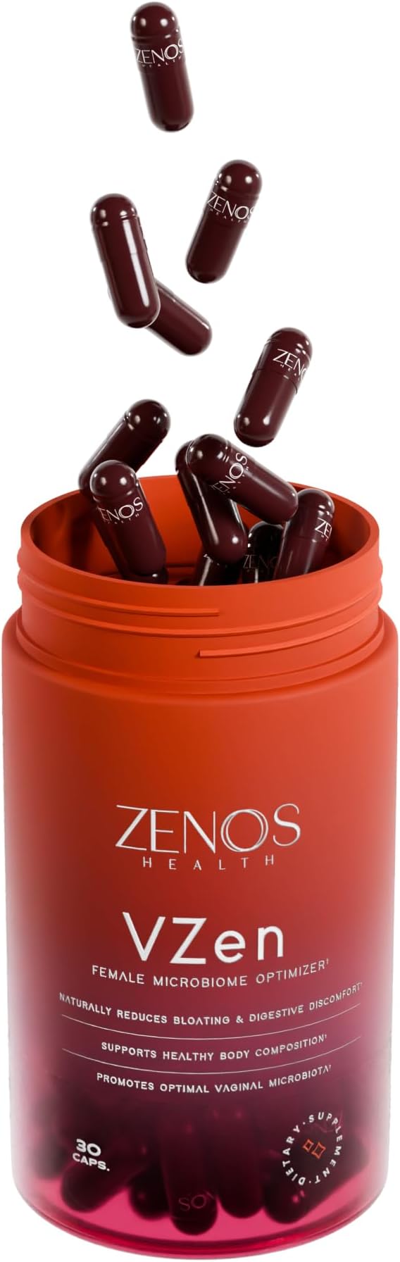 Zenos Health VZen Vaginal Probiotics for Women – Probiotics and Prebiotics for Digestive Health &amp Bloating Relief for Women – Improve Gut Health Urinary Tract &amp Daily Wellness - Made in USA