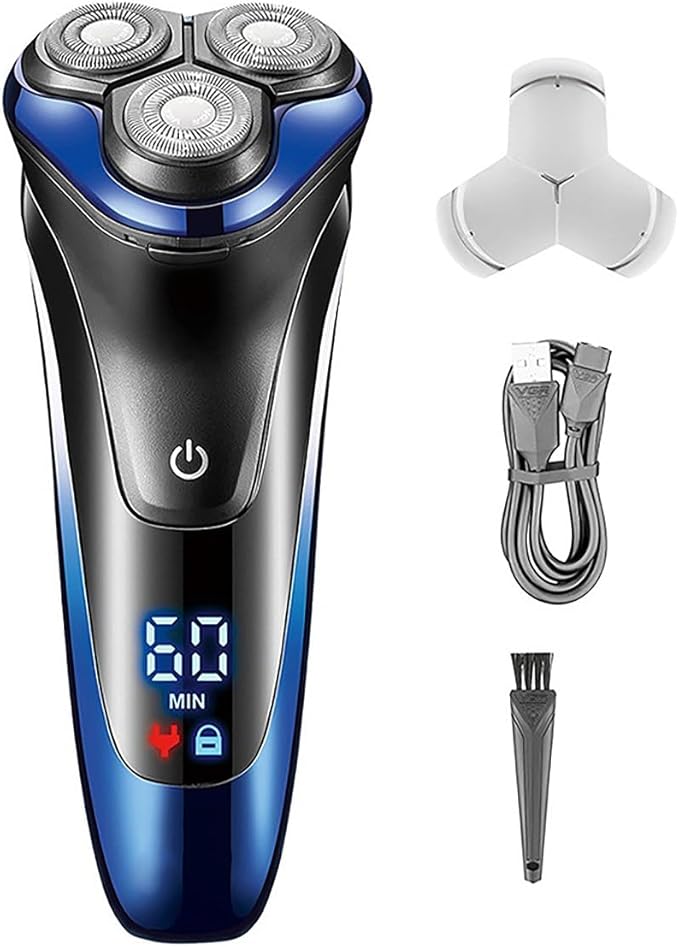 Head Shavers for Bald Men Wet Dry Electric Shaver for Men Rotary Beard Electric Razor Shaving Machine Grooming Kit Rechargeable LCD Display