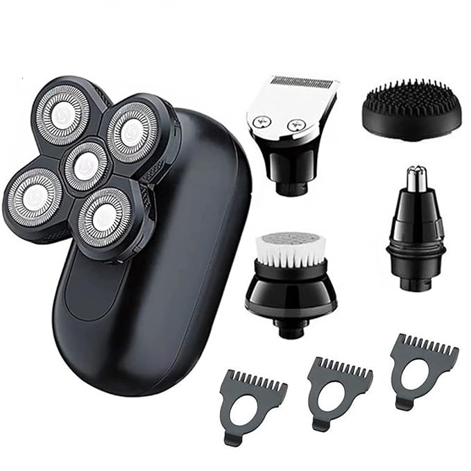 Electric Razor for Men 5 In 1 Powerful LCD Display Electric Shaver For Men Beard Hair Trimmer Stubble Electric Razor Bald Head Shaving Machine Waterproof Kit