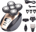 Electric Razor for Men 4D 5-in-1 Floating Head Men's Electric Shaver Kit Portable Rechargeable IPX7 Waterproof Shaver Nose Hair Trimmer Bald Body Razor