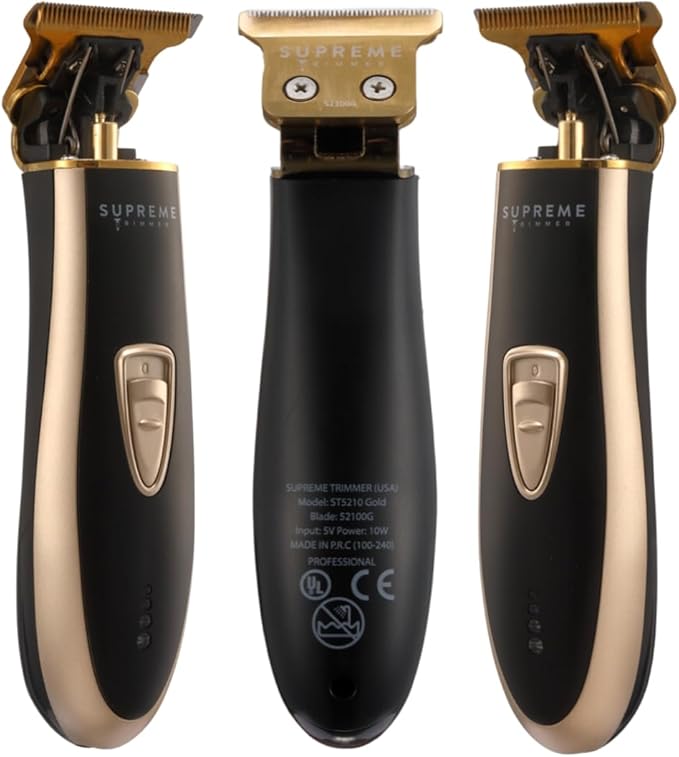 Supreme Trimmer T-Shaper ST5210 | Professional Barber Trimmer Hair Clippers for Men | Cordless Hair Trimmer Zero Gapped Liner Beard Trimmer | Gold