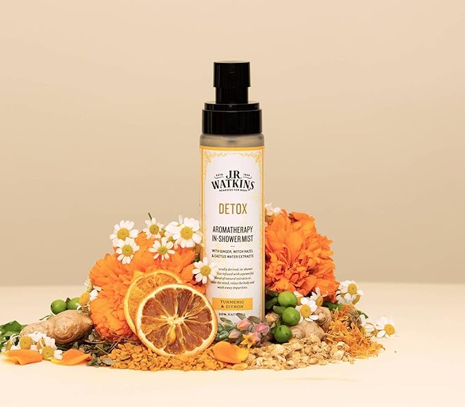 J.R. Watkins Detox Aromatherapy in-Shower Mist Natural Turmeric &amp Citron 4 oz