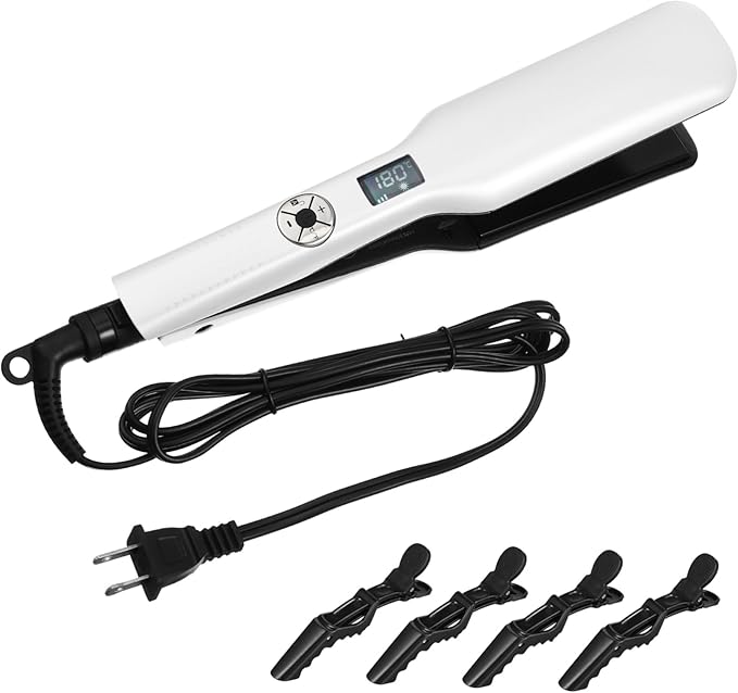 Hair Straightener and Curler Tool Flat Iron for All Hair Types Temperature Coated Plates Us Plug for Women and Girls