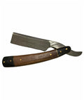 Hand Made Damascus Steel Barber Folding With Shaving Razor and Olive wood handle Classic Barber Edge Men Straight Razor Leather Case Strop Shave Great Gift (Traditional)