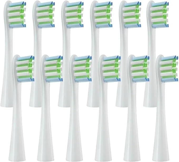 12PCS Replacement Brush HeadsCompatible for Oclean X PRO/ Z1/ F1/ One/Air 2 /SE(12pcs White)