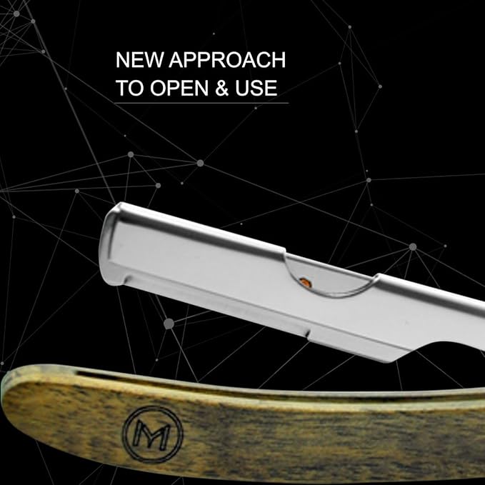 Generic Straight Edge Razor for Men Stainless Steel Blade Arm Barber Razor with Walnut Wood Handle Shaving Razor for Close Shaving Manual Men's Beard Cut Throat Shavette Almaz Razor brown