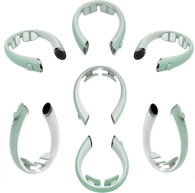 Super Light Neck Massager with 4 Massage Pads for Neck Tension Relief Portable Relax Machine Cordless Electric Massager 6 Modes 16 Intensities 2 Heating Indoor and Outdoor Use