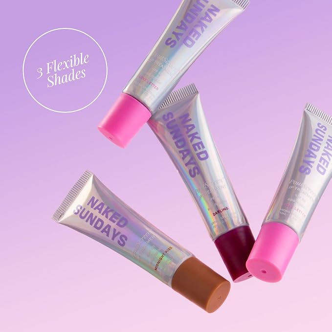 Naked Sundays Poutscreen SPF 50 Lip Treatment – Hydrating Lip Balm with Broad Spectrum Glossy Non-Sticky Finish Nourishing Lip Care with Peptides for Protected Lips - 15ml (Love Letter)