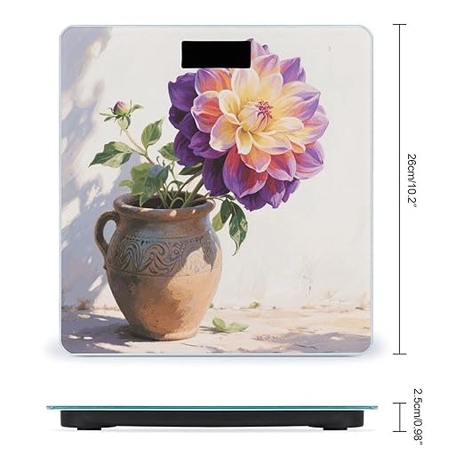 Colorful Flower Weight Scale Cute Bathroom Scale for Body Highly Accurate Digital Weighing Machine for People Compact LCD Display Scales with Sturdy Toughened Glass Scales