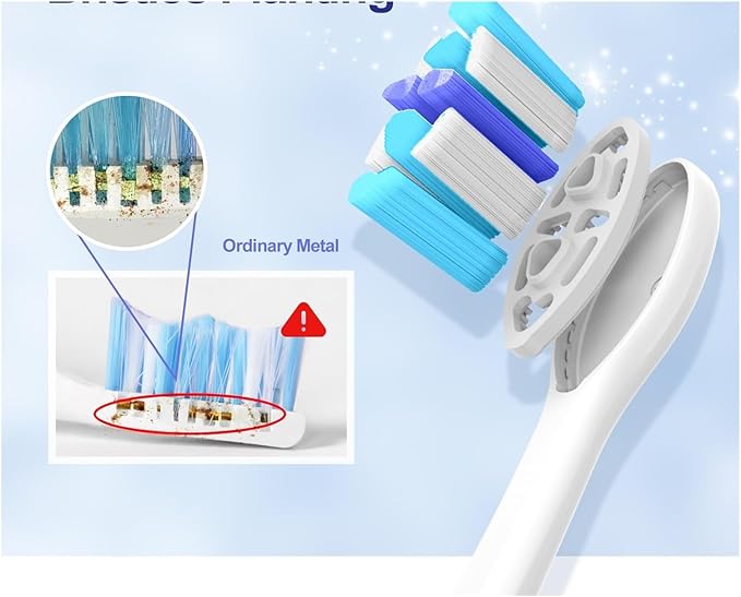 Compatible with Seago Electric Toothbrush Heads 12 Pieces Adult Toothbrushes 5 Modes Pressure Sensor IPX7 Waterproof with Holder C027(SG-C027-12PCS Pink)