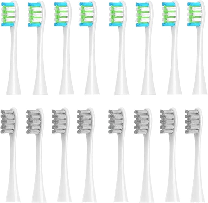 16pcs Replacement Brush Compatible for Oclean Sonic X/Pro/ Z1/ SE F1 One PW01/03/05/07/09 P5 Electric Toothbrush(16 (2 Colors))