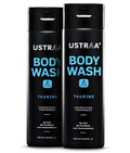 Ustraa Body Wash - Taurine - 6.76 oz - Set of 2 - Menthol cooling Energizing freshness &amp no post-shower dryness intense foaming without sulphates