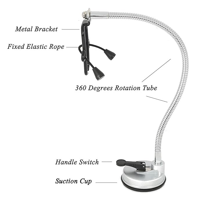 Adjustable Hair Dryer Holder Stand 360 Degree Freely Rotation Hair Dryer Wall Universal Holder Hands Hair Blower Stand with Suction Cup