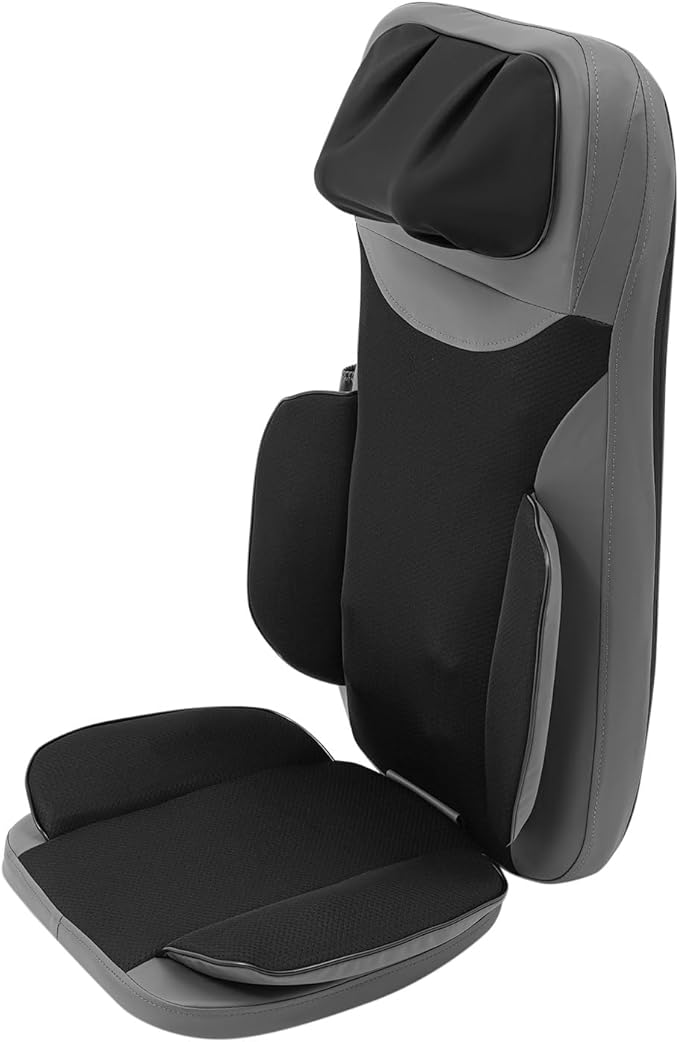 Back Massager with Heat 5-in-1 Kneading Vibration Massage Chair Pad for Neck Back Waist Car and Home Use with 12V Adapter 3 Intensity Levels Timer Office Chair Sofa Massager Pad
