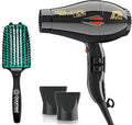 Parlux Advance Light Ionic and Ceramic Black Hair Dryer with Miracle Large Detangling Brush Mint Green – Lightweight Blow Dryer and Dual Bristle Brush for Smooth Shiny Frizz-Free Hair