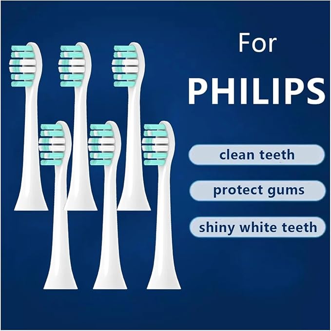 Compatible For PhilipsHX6520 HX6530 HX6711 HX6712 HX6721 HX6730 HX6731 HX6732 HX6761 Replacement DuPon Toothbrush Soft Bristle Brush Heads(30pcs)