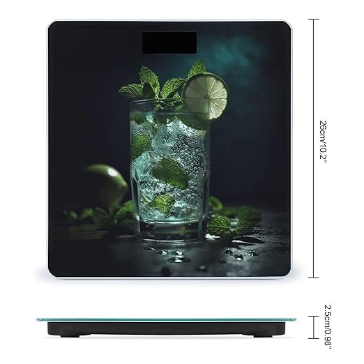 Mojito Cocktail Bathroom Scale Rounded Smart Scale for Body Weight Automatic Power On/Off Weight Scales Accurate Bathroom Digital Scales for Pet Home Bedroom Kitchen