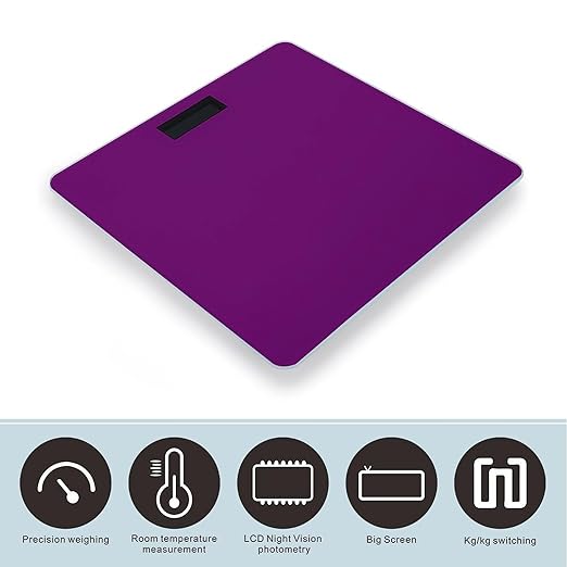 Women's Smart Scale for Body Weight Digital Bathroom Weighing Scale Automatic Switch Energy Saving Scale Compatible with Grape Purple