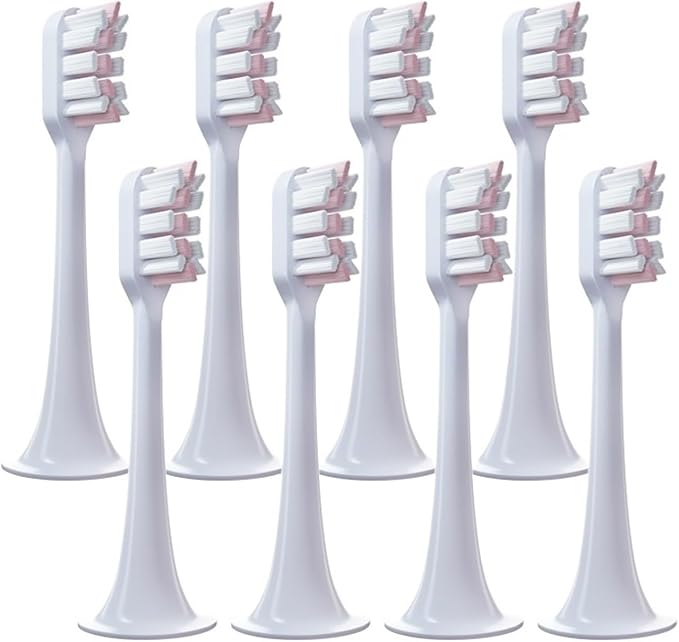 8pcs Replacement Toothbrush Heads Compatibility for T300 T500 Sonic Teeth Brush Mijia Nozzles(8 Pink)