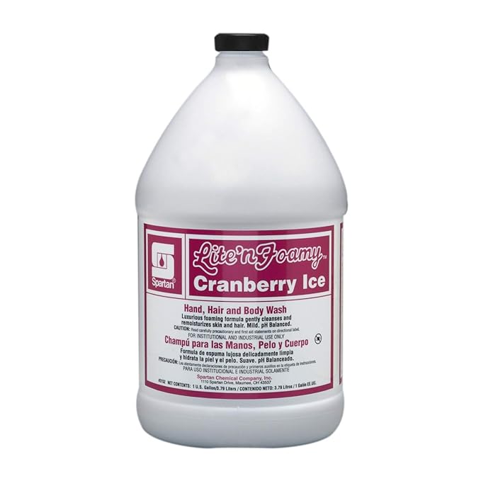 SPARTAN Lite'n Foamy Cranberry Ice Hand Hair and Body Wash - Case of 4 Gallons