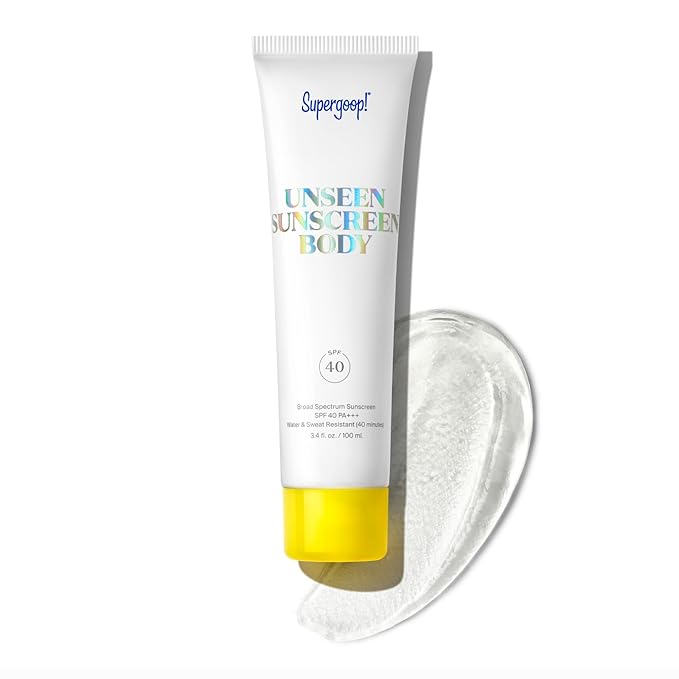 Supergoop! Unseen Sunscreen Body SPF 40 - Clear &amp Invisible Sun Protection - 3.4 fl oz - Weightless &amp Scentless - Water &amp Sweat Resistant - For All Skin Types