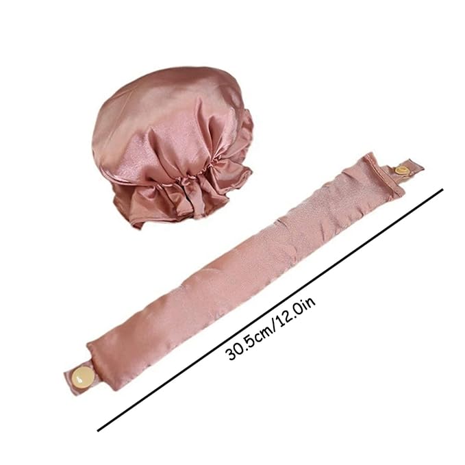 No-Heat Curling Iron Set Big Wave Sleep Tool For Lazy People Fabric Material To Hair Style Headwear(Beige)