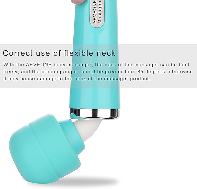 Wired Powerful Handheld Electric Massager with Strong 10 Modes Personal Back Massage for Sports Recovery Muscle Aches Relaxing Body (Light Blue)