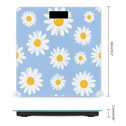 Men's Fashion Automatic Switch Digital Bathroom Weighing Scale Smart Scale Floral Daisy Purple Flower
