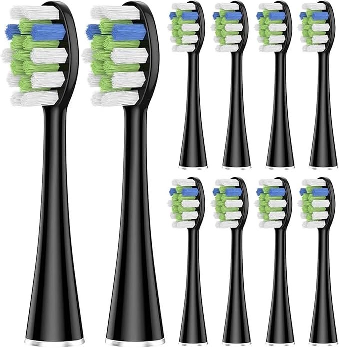 Compatible for 10 Pcs Replacement Brush Heads(10 pcs BK)