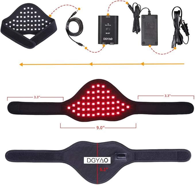 Infrared &amp Red Light Therapy Device for Neck Pain Relief LED Light 660nm &amp 800nm Therapy Wrap Flexible Wearable Wrap for Joints Muscle Pain Relief