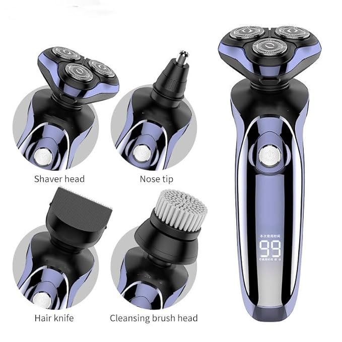 Head Shavers for Bald Men Electric Shaver Wet-Dry Dual Use Water Proof Electric Razor Nose Ear Hair Trimmer Rechargeable Shaving Machine for Men