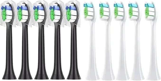 10PCS Brush HeadsCompatible for Philips H X3/6/8/9 Series Electric Toothbrush Vacuum Sealed Packaged Replacement Toothbrushes(10PCS-W2-white)