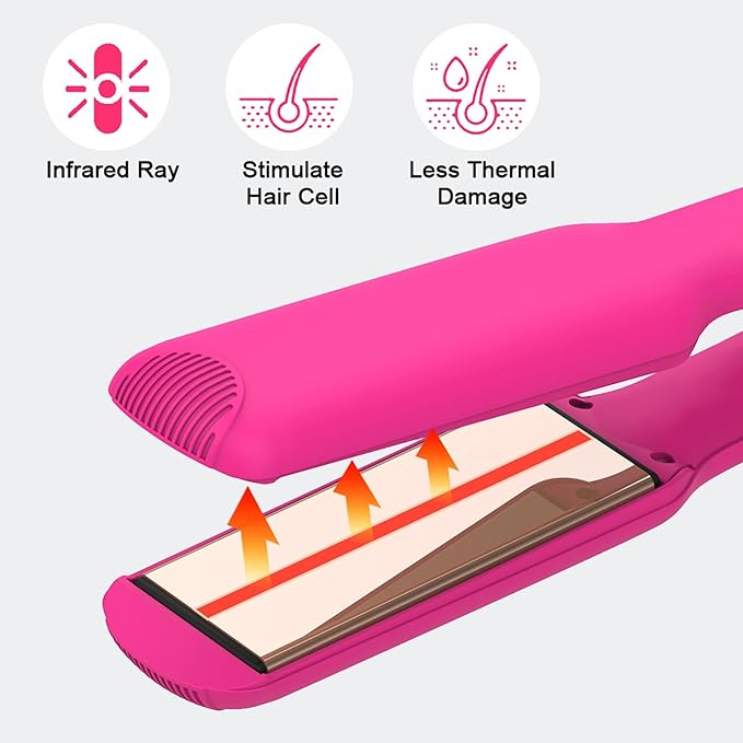 Straighteners and Curler Hair Straighteners &amp Curlers in One with 140℃- 220℃ Adjustable Temperature Straightener with Ceramic Thin Floating Plate LCD Display