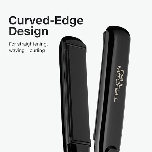 Paul Mitchell Style+ 1 Ceramic Flat Iron Adjustable Heat Settings for Straightening + Curling