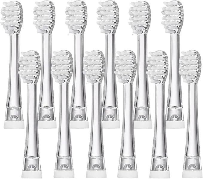 4/8/12/16 Pcs Ultral Soft Bristle Replaceable Brush HeadsCompatible for Seago SG977/EK6/EK7/SG513 Electric Toothbrush Head(12 Pcs)