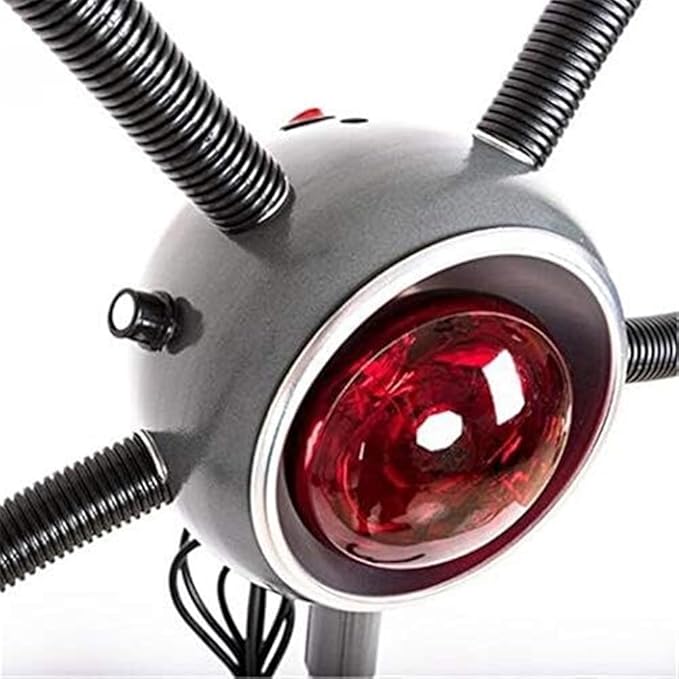 5 Head Infrared Heat Lamp Salon Hair Steamer 750W Hair Dryer Color Processor Spa Barber Adjustable Temperature Equipment with Rolling Wheels Bulbs