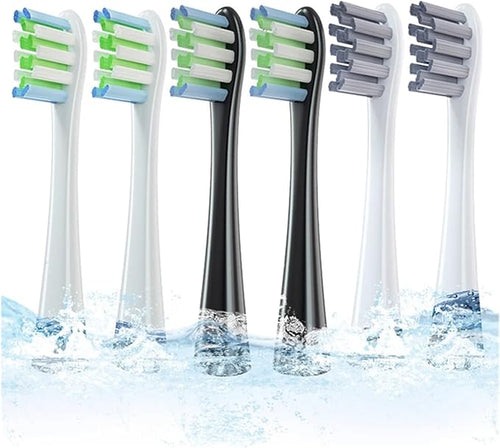 10 Pcs Replacement Brush Heads Compatible for X/X PRO/ Z1/ F1/ One/Air 2 /SE Toothbrush Soft Bristle Nozzles Refill(5White5Greay)