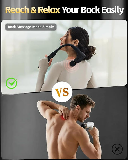 2-in-1 Detachable Percussion Massage Gun with Extension Handle Back Massager for Pain Relief Deep Tissue Muscle Massager for Arm Shoulder Lower Back Thigh Waist Gifts for Women  FSA-HSA Eligible