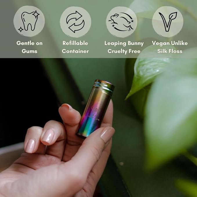 Refillable Rainbow Container and Dental Floss Picks Bundle!