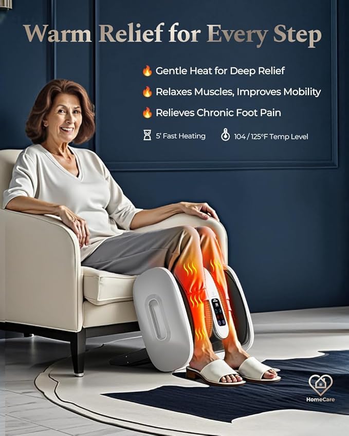 Foot Massager with Heat &amp Cold 2026 Upgraded Shiatsu Foot &amp Calf Massager Machine 4 Modes 6 Levels Electric Foot Massage for Feet Legs &amp Arms Home Office Relaxation for Women and Men
